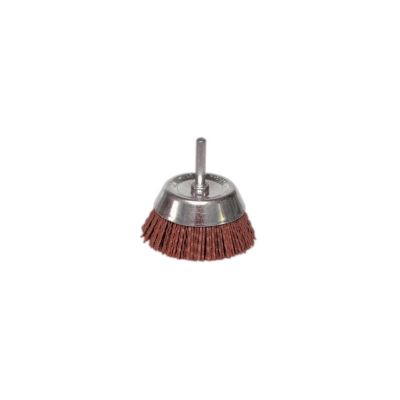 brosse conique d.75 / tige de 6x30 nylon gr80 - 130.071v - leman
