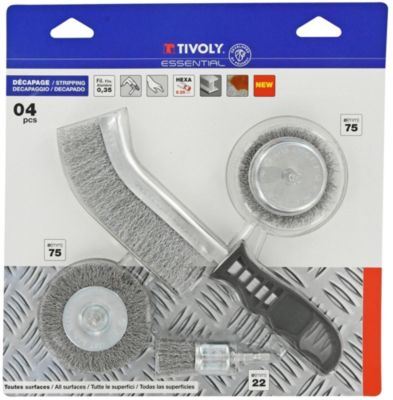 Brosse de décapage pour l'acier Tivoly, 4 pièces