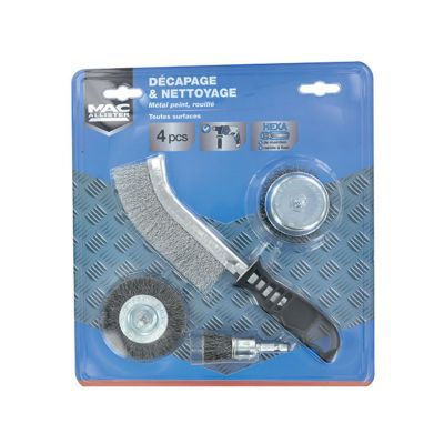 Brosse De Décapage Long Manche En Acier Inoxydable - Pour Mousse Et Taches Rebelles - Tête 20cm, Manche 125cm