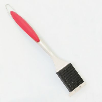 Brosse et grattoir en acier inoxydable de 41 cm, kit de nettoyage à long manche pour barbecues infrarouges à gaz et à charbon
