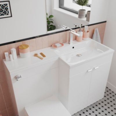 Brosse et porte-brosse de toilette Koros nude rose GoodHome
