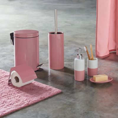 Brosse WC Design Paris Prix – 40 Cm De Haut, Résine, Couleur Rose Moderne