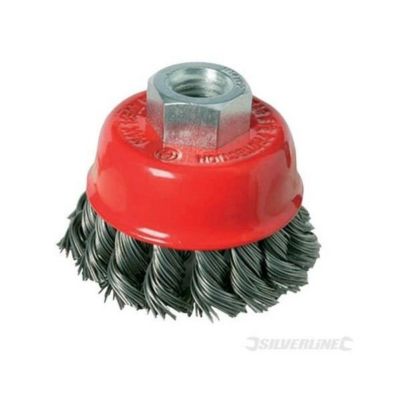 Brosse à fils métalliques torsadés - SILVERLINE - 65 mm - Conception à fils métalliques torsadés