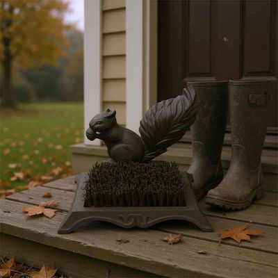 Brosse Fonte Ecureuil La Grande Prairie – Gratte-pieds 28x15x25cm, Neuve