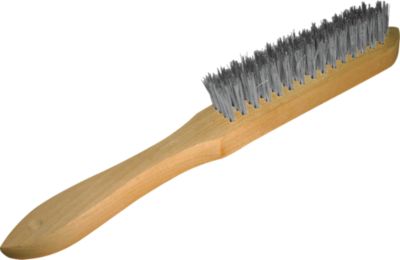 Brosse manuelle manche bois fil inox 0,30 mm 295x145x25 - Dcapage dur - 720.293