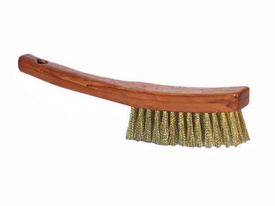 Brosse peigne à manche garnissage acier laitonné