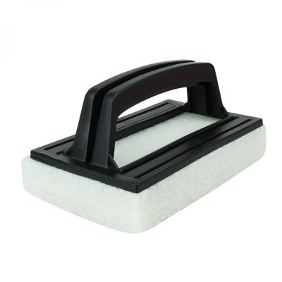 Brosse, éponge ligne d'eau avec poignée pour piscine - 8.5 cm x 14.5 cm - Noir - Linxor