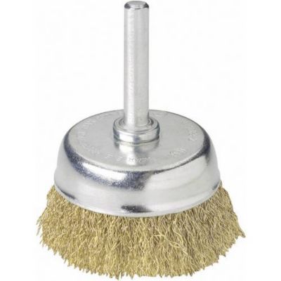 Brosse soucoupe laiton 50 mm tige hexagonale 1/4" (6,3 mm) référence 2112000