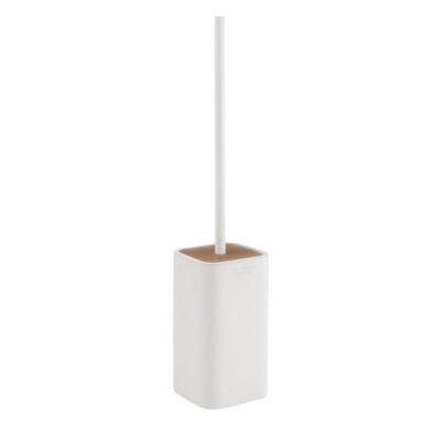 Brosse À Toilettes Carrée En Bambou Blanc Alisso