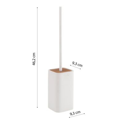 Brosse À Toilettes Carrée En Bambou Blanc Alisso