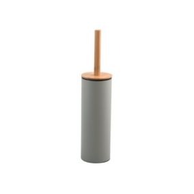 Brosse wc avec support Acier  Bambou ADONIS Taupe mat  Poils résistants en silicone Spirella