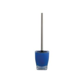 Brosse wc avec support Acrylique  Inox TAHITI Bleu Foncé MSV