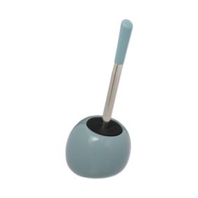 Brosse WC avec support en céramique Bleu artic