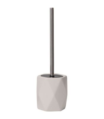 Brosse WC avec support en céramique losange Taupe