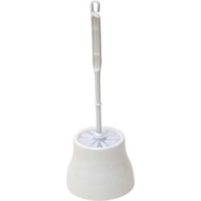 Brosse WC avec support en polypropylène Blanc