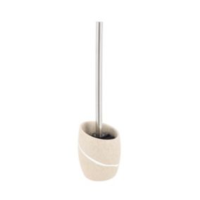 Brosse WC avec support en résine Beige effet pierre