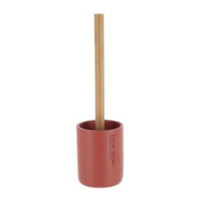 Brosse WC avec support en résine Terracotta & manche en Bambou