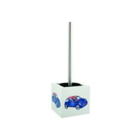 Brosse Wc avec support MDF  Acier Inox Carré Blue Xs MSV