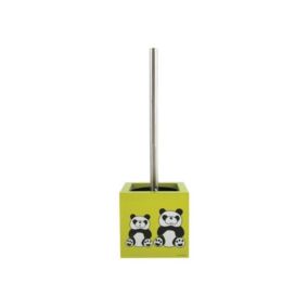 Brosse Wc avec support MDF  Acier Inox Carré Panda MSV