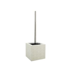 Brosse Wc avec support MDF  Acier Inox WAVE Beige MSV