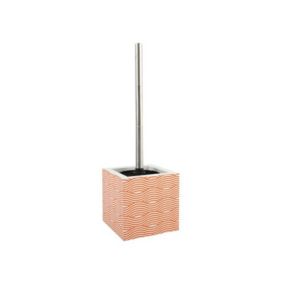 Brosse Wc avec support MDF  Acier Inox WAVE Orange MSV