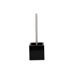 Brosse Wc avec support MDF  Inox Noir Brillant MSV