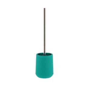 Brosse WC avec support Vert Bleu strié et manche en Métal