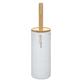 Brosse wc  - Effet marbre (10.5x38 cm - Blanc)