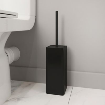 Bn-brosse toaletter wc suspendu noir avec støtte de brosse, balai toilette  wc no acier inox 304 manche lang, brosse de toilette avec støtte brosse