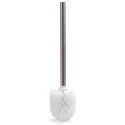 Brosse WC en polypropylène blanc et manche inox Ø8 x H.35 cm, MSV