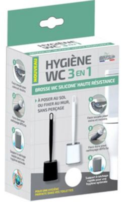 Brosse WC en silicone - Brosse WC et récipient - Brosse WC de salle de