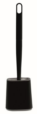 Brosse WC en silicone haute résistance et pot, carré et noir, MTK