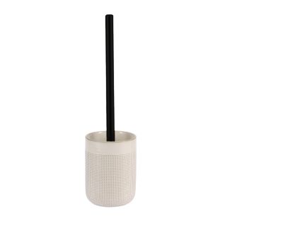 Brosse WC et pot en céramique, beige, Future Home Quadrille