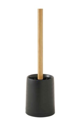 Brosse WC et pot, noir et bambou, Future Home Prima