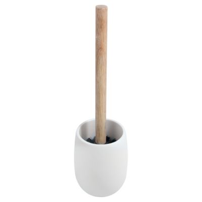 Brosse WC et support en bois blanc Sven
