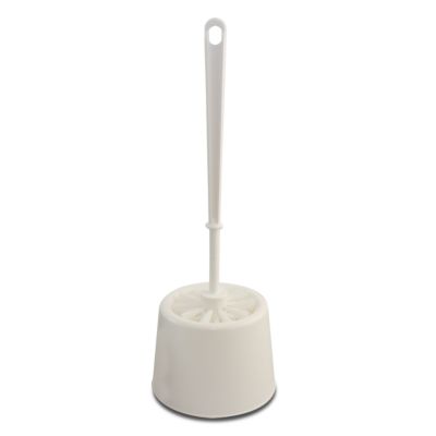 Brosse WC et support en plastique blanc Compactor