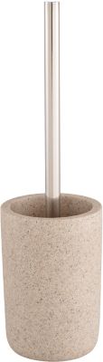 Brosse WC et support GoodHome Jubba en polyrésine et acier inoxydable coloris beige
