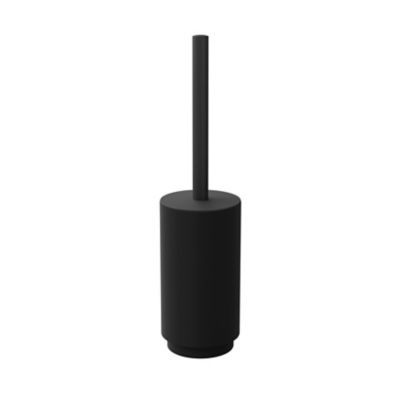 Brosse WC et support GoodHome Kina en polypropylène coloris noir Ø10,5 x H.42 cm