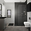 Brosse WC et support GoodHome Kina en polypropylène coloris noir Ø10,5 x H.42 cm