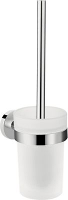 Brosse WC et support Hansgrohe Logis Universal montage mural corps laiton insert en verre mat