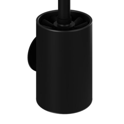 Brosse WC et support mural en acier inoxydable noir Cavally GoodHome