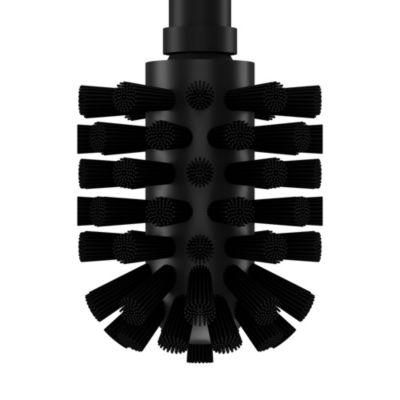 Brosse WC et support mural en acier inoxydable noir Cavally GoodHome