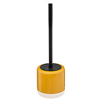 Brosse WC et support Solar Power en dolomite coloris jaune moutarde Ø12 x H.37 cm