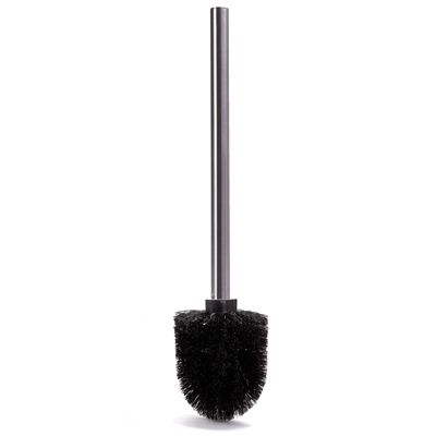 Brosse WC manche acier inoxydable brosse noire H.32 cm