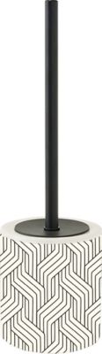 Brosse WC noir et blanc à motifs en porcelaine Urbain