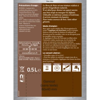 Brou de noix meubles et parquets Liberon 0,5L