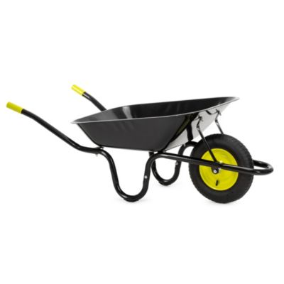 Brouette de jardin 120L, brouette robuste en acier galvanisé