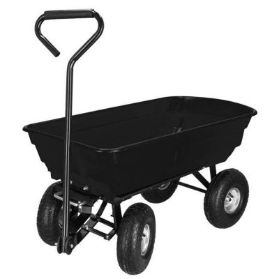 Brouette de jardin - Springos - 75L - 250 kg - 4 roues - Fonction basculante