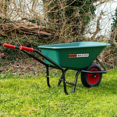 Brouette Home Master, en plastique renforcé, capacité de 90 L, charge maximale 150 kg, roue pneumatique pré-gonflée