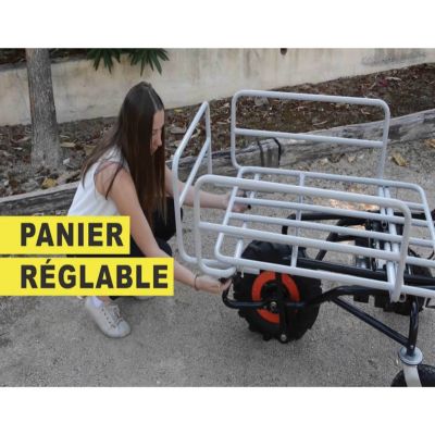 Brouette électrique multifonction 24 V charge 120 kg panier réglable